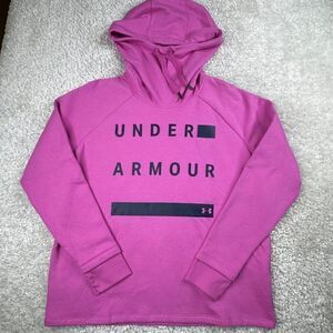 Under Armour Threadborne Fleece Loose Hoodie Pink Purple NEW